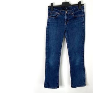 J Brand High-Rise Dark Wash Cropped Ankle Jeans Stretch Fit